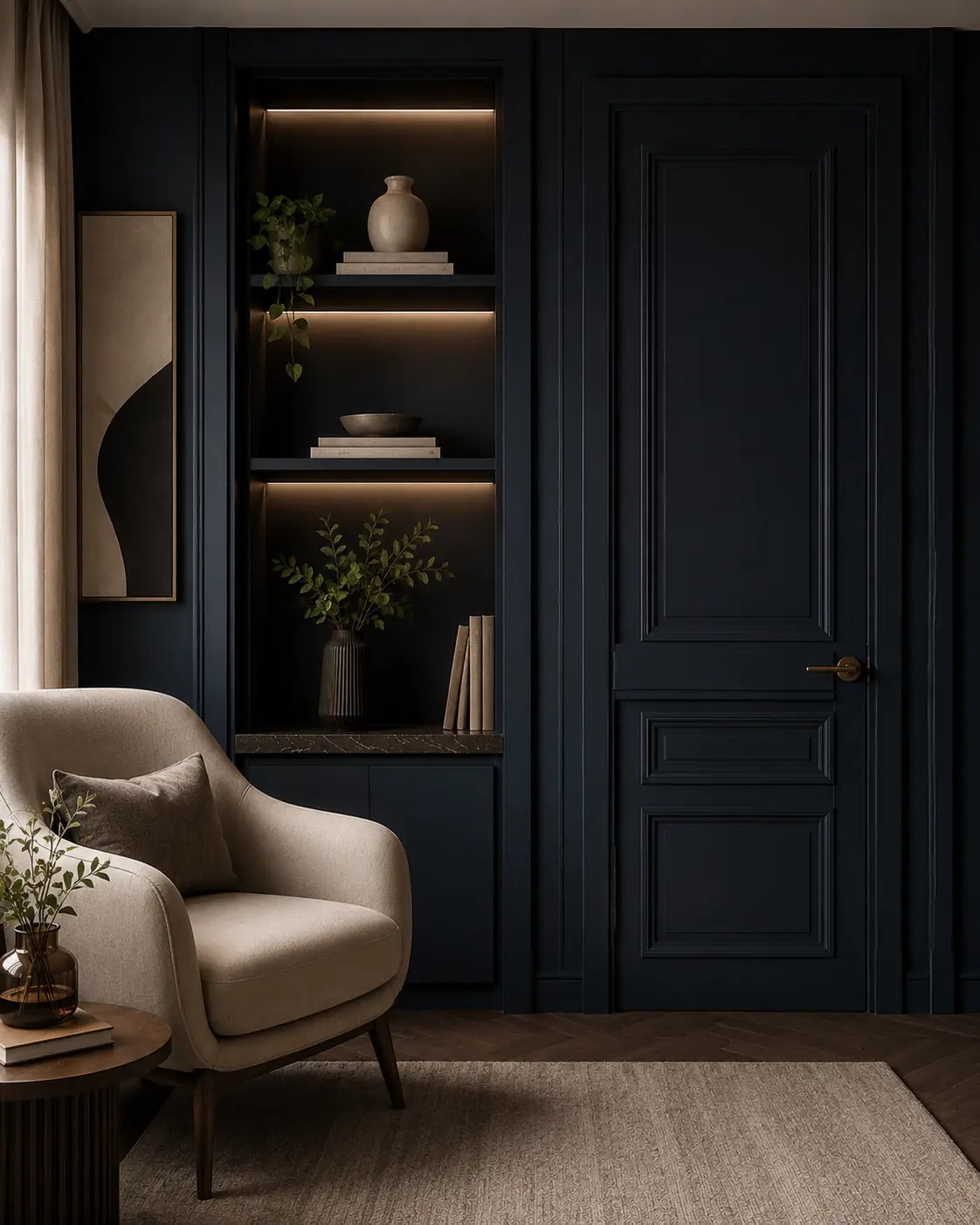 Interior design detail — walls, doors, and wardrobes